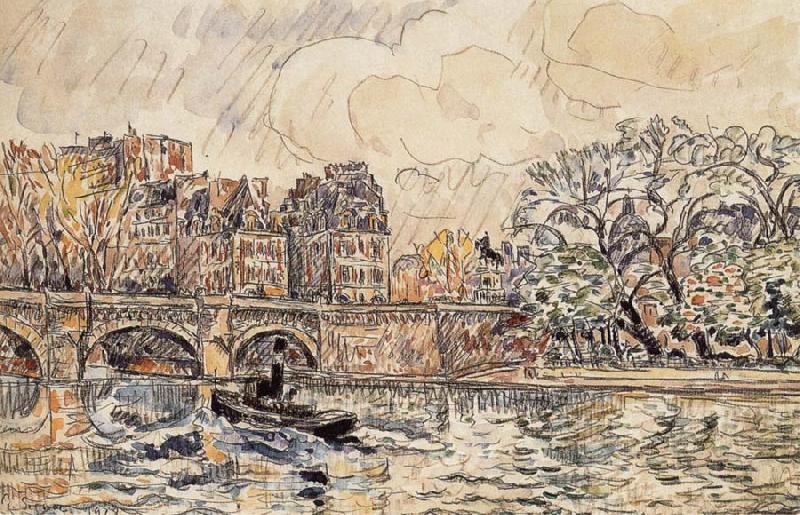 Paul Signac The new bridge of Paris oil painting picture